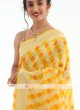 Yellow Chiffon Saree